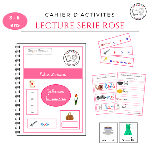 Lecture : cahier série rose Montessori