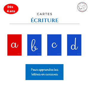 Cartes alphabet - cursive
