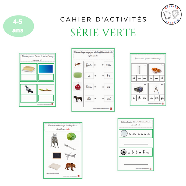 Cahier série verte Montessori